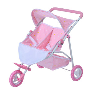 Olivias Little World Twinkle Stars Princess Deluxe Baby Doll Stroller Pinkwhite