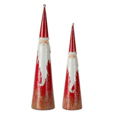 Melrose Modern Home Decorative Santa (Set Of 2) 13.25" H, 16" H Resin