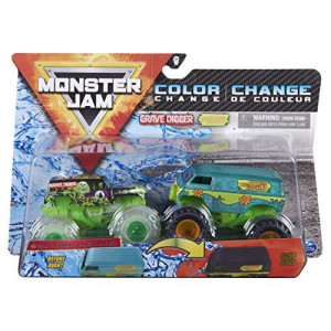 Monster Jam Official Grave Digger Vs Mystery Machine Colorchanging Diecast Monster Trucks 164 Scale