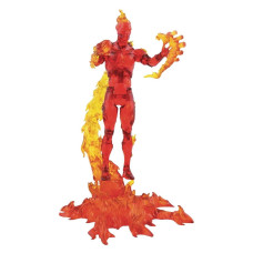 Diamond Select Toys Human Torch 7Inch Action Figure With Sidepanel Artwork And 16 Points Of Articulation