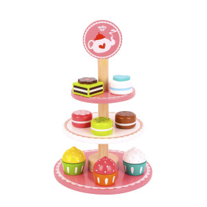 Tooky Toy 6972633370499 Etagere Toys Stand With Wooden Cupcakes Cakes And Chocolatedessert Tower For Children From 3 Yearsapp