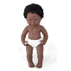 Miniland Educational Anatomically Correct 15 Baby Doll Down Syndrome Africanamerican Boy Brownblack