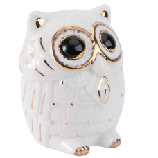 Piggy Bank Owl Coin Bank Ceramic Money Saving Pot Desktop Ornament For Students Christmas Birthday Gift Favor White