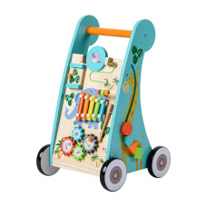 Teamson Kids Preschool Play Lab Wooden Baby Walker And Activity Station Naturalblue