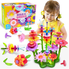 Gojmzo Toys For 3 4 5 Year Old Girl Birthday 52 Pcs Toddler Girl Toys Preschool Learning Activities Flower Garden Building Ste