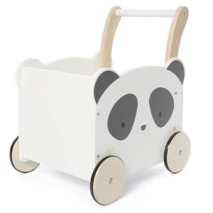 Panda Wooden Baby Push Walker 2In1 Toddler Push Pull Toys Learning Walker Stroller Walker With Wheels For Baby Girls Boys