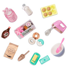 Glitter Girls Donut Baking Set Play Food Mixer Kitchen Accessories 14Inch Doll Cooking Set For Kids Ages 3 And Up C