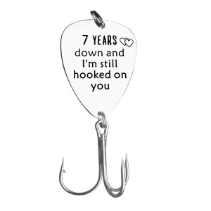 7Th Anniversary Fishing Lure Gifts For Him 7 Years Down And Im Still Hooked On You 7 Year Anniversary Present For Boyfriend Hus