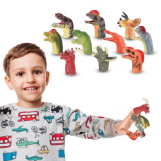 Dr Dingus Dinosaur Finger Puppets 10 Pack Great For Kids Party Favors Treasure Box Prizes Goodie Bag Fillers Family Fun