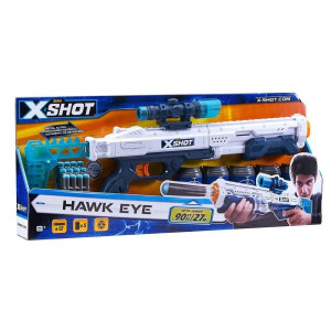 Xshot Excel Hawk Eye Foam Dart Blaster 16 Darts By Zuru Blue