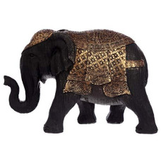 Puckator Ele26 Brushed Black And Gold Medium Thai Elephant Figurine