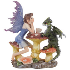 Puckator Woodland Fairy Dragon Taking The Tea Figurine