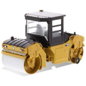 Diecast Masters 1:64 Caterpillar Cb-13 Vibratory Roller With Cab, Play & Collect Series Cat Trucks & Construction Equipment | 1:64 Scale Model Diecast Collectible | Diecast Masters Model 85631