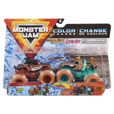 Monster Jam Official Monster Mutt Rottweiler Vs Scooby Doo Colorchanging Diecast Monster Trucks 164 Scale