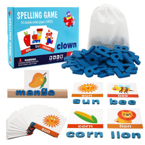 Conzy See Spell Learning Toy Wooden Matching Letter Toy With Alphabet Letters Words Game Educational Toys For 3 Year Old Boys