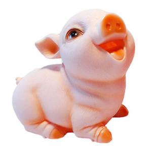 Ibwell 7 Inch Pink Funny Creative Pig Shape Coin Money Bank Shatterproof Piggy Bank Money Bank Squint Piggy Pig