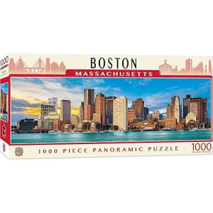 Masterpieces 1000 Piece Jigsaw Puzzle For Adults, Family, Or Kids - Boston Panoramic - 13"X39"