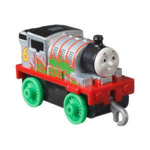 Thomas And Friends Adventures Percy Chrome With Green Flames Gyv66 Metal Engine