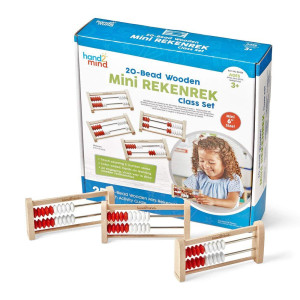 Hand2Mind Mini 20 Bead Wooden Rekenrek Class Set Abacus For Kids Math Math Manipulatives Kindergarten Counting Rack For Kids