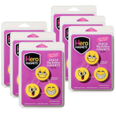 Dowling Magnets Do7350206 Hero Magnets Emoji Big Button Magnets Pack Of 6