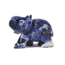 Justinstones Carved Natural Sodalite Gemstone Elephant Healing Guardian Statue Figurine Crafts 2 Inch