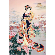 Funnybox Golden Kimono Beauty Paintings By Haruyo Morita Wooden Jigsaw Puzzles 1000 Piece For Teens And Family