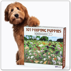 The Original 1000 Piece Puzzle 101 Pooping Puppies Dogs Pooping Puzzle Perfect White Elephant Gag Gift Funny Puzzle For Adul