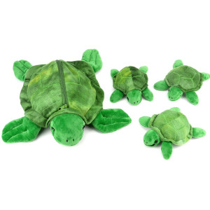 Pegmapri 14 Sea Turtle Stuffed Animal With Babies Mommy Turtle Plush Toy With Zipper Pocket Mini Hatchling Plushie Birthday P