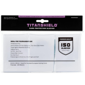 Titanshield 150 Sleeves Clear Standard European Size Board Game And Matte Card Sleeves