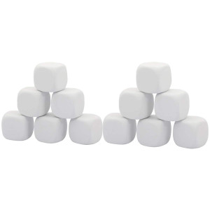 Qidiwin 25 Inch White Eva Foam Dices For Kids Graffiti Building Blockscreative Paintingparty Supplies 12 Pcs