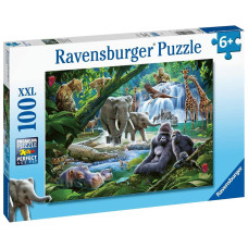 Ravensburger Jungle Animals 100 Piece Xxl Jigsaw Puzzle For Kids Unique Interlocking Pieces Durable And Glarefree Fsccer