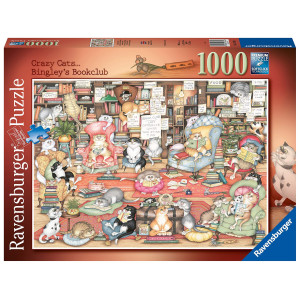 Ravensburger Crazy Cats Bingleys Bookclub 1000 Piece Jigsaw Puzzle For Adults Kids Age 12 Years Up