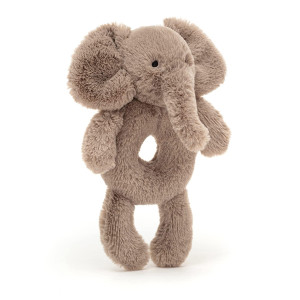 Jellycat Smudge Elephant Soft Plush Baby Toy Ring Rattle