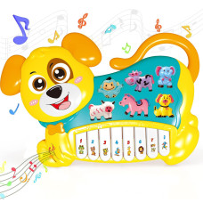 Steam Life Baby Piano Toys 18 Months Light Up Baby Musical Toys Early Learning Educational Baby Keyboard Infant Toys Baby Dog Pi