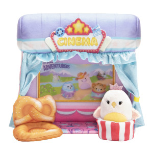 Squishville Minisquishmallows Cinema Playset Includes One 2Inch Mini Plush One Pretzel Chair One Popcorn Bucket Irresist