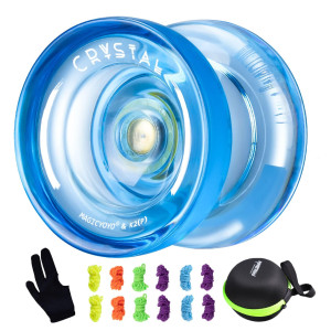 Magicyoyo K2 Responsive Yoyo For Kids Beginners Yoyo With Yoyo Glove Yoyo Bag 12 Yoyo Strings Crystal Blue