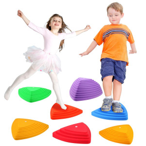 Gentle Monster Stepping Stones For Kids, Set Of 6 Pcs For Balance With Non-Slip Bottom - Exercise Coordination And Stability, Perfect Indoor And Outdoor Play Equipment For Kids, Unique Birthday Gift…