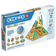 Geomag Magnetic Toys | 78 Pieces | Magnets For Kids | Stem-Endorsed Educational Building Set | 100% Recycled Plastic Supercolor Panels | Storage Box | Age 5+