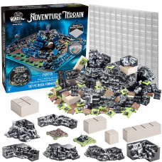 Monster Adventure Terrain 107Pc Painted Rock Formation Base Set Fully Modular Stackable 3D Tabletop World Builder Use Alone Or