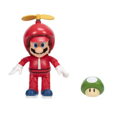 Super Mario 4Inch Acation Figures Propeller Mario With Green Mushroom