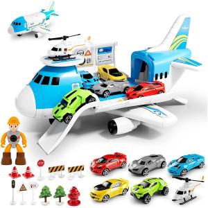 Love Life Airplane Toy Set Transport Cargo Plane Play Toy Gift For 3 4 5 6 Years Old Boys Girls Kids Aircraft Vehicle Toys With