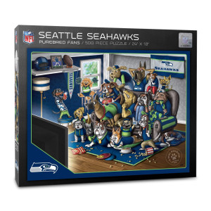 Youthefan Nfl Seattle Seahawks Purebred Fans 500Pc Puzzle A Real Nailbiter