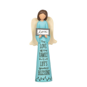 Blossom Bucket 21113052 The Love Of The Family Angel Holding Love Sign Figurine 6Inch Heightmulticolor6 X 225