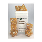 Role 4 Initiative R4I50206-7B 7 Dice Set - Marble caramel White
