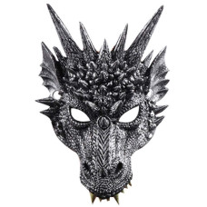 Himine Cosplay Mask Dragons Head Mask For Festival Party Halloween Gray