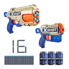 Xshot Xshot Excel Royale Edition Reflex 6 And Kickback Combo Pack 3 Cans 16 Darts By Zuru Golden Foam Dart Blaster Easy R