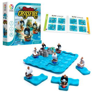 Smartgames Pirates Crossfire Board Game With 80 Challenges And 4 Playing Modes For Ages 7 Adult