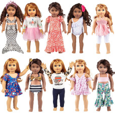 Dress Along Dolly 20Pc Clothes Set For American 18 Doll W 10 Different Outfits Includes Full Outfits Accessories Dresses