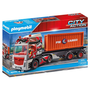 Playmobil City Action 70771 Truck With Cargo Container Rccompatible For Children Ages 4