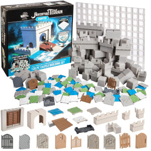 Monster Adventure Terrain 128Pc Painted Castle Expansion Set With Baseplate Fully Modular And Stackable 3D Tabletop World Bui